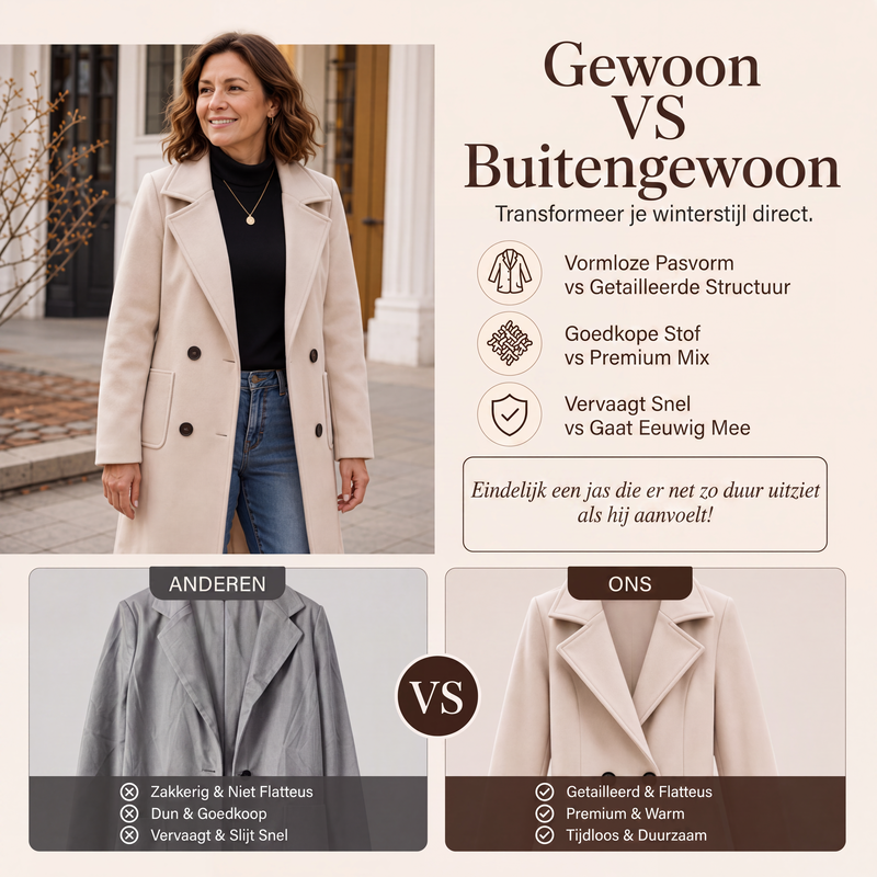 💎 Exclusieve Deal ✨ Dames Double-Breasted Wollen Jas – Elegante Uitstraling & Warme Comfortabele Pasvorm 🧥
