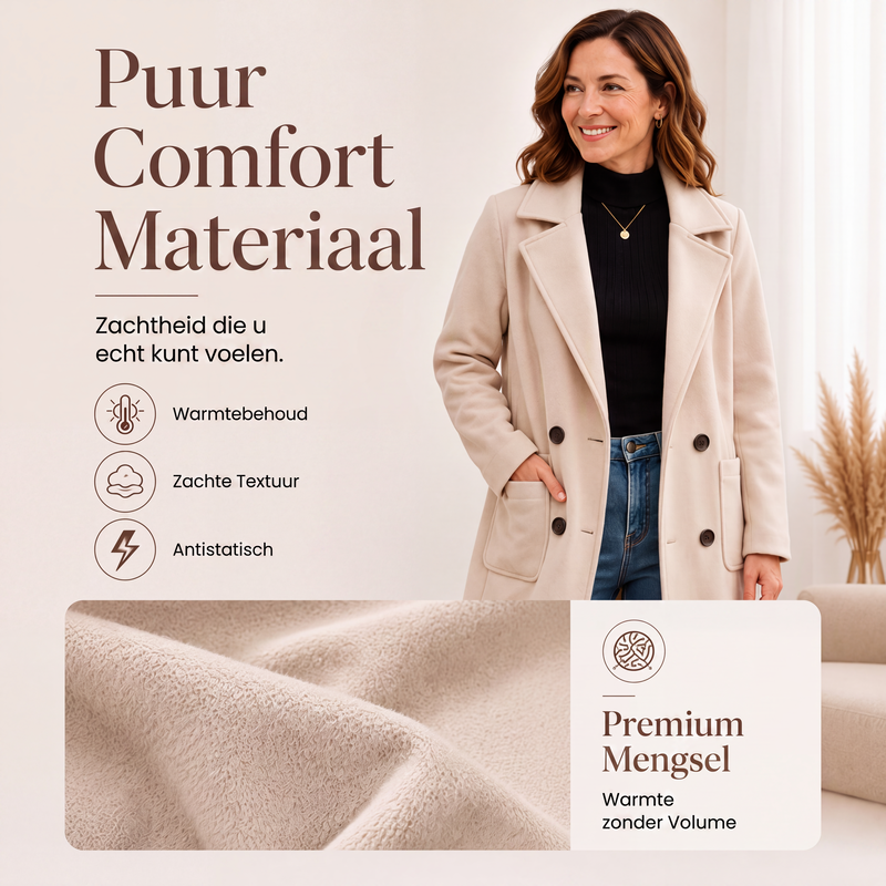 💎 Exclusieve Deal ✨ Dames Double-Breasted Wollen Jas – Elegante Uitstraling & Warme Comfortabele Pasvorm 🧥
