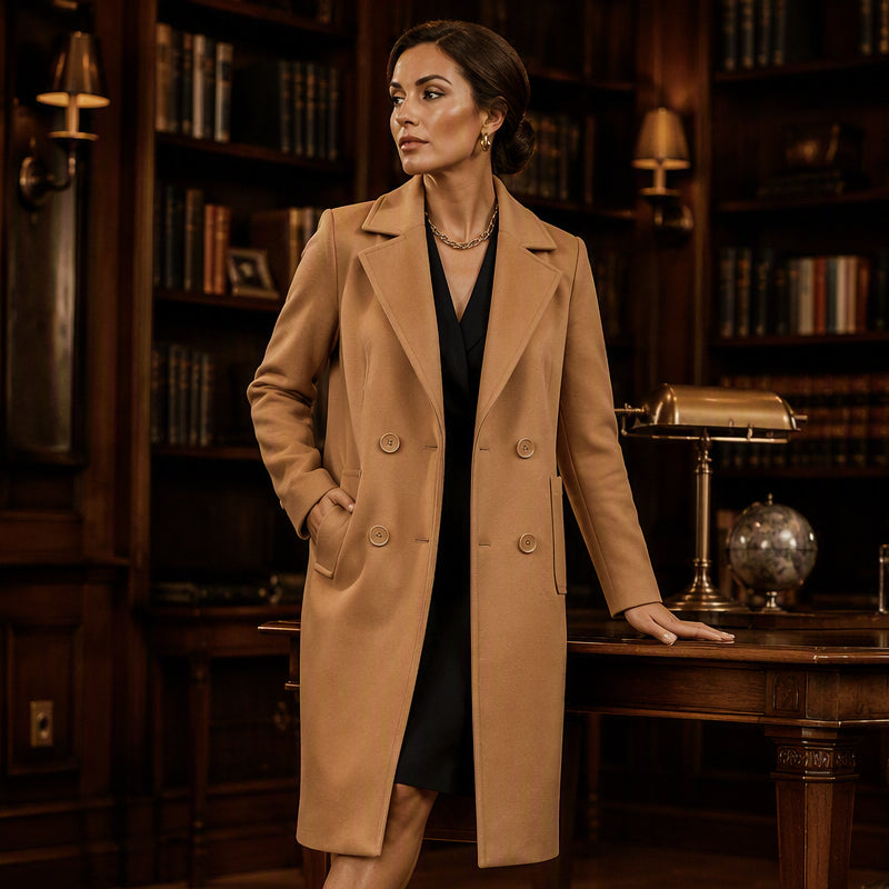 💎 Exclusieve Deal ✨ Dames Double-Breasted Wollen Jas – Elegante Uitstraling & Warme Comfortabele Pasvorm 🧥