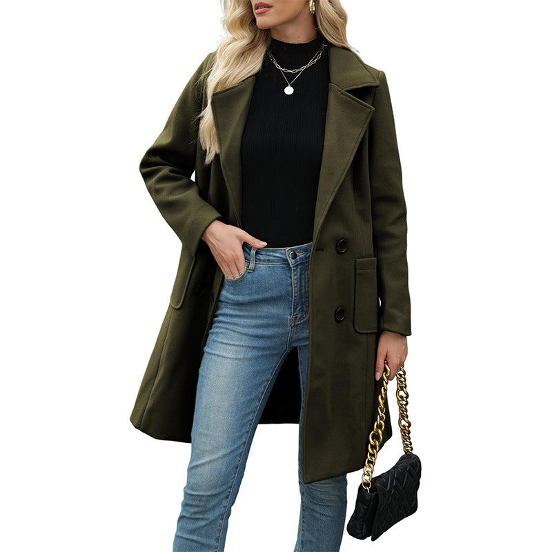 💎 Exclusieve Deal ✨ Dames Double-Breasted Wollen Jas – Elegante Uitstraling & Warme Comfortabele Pasvorm 🧥