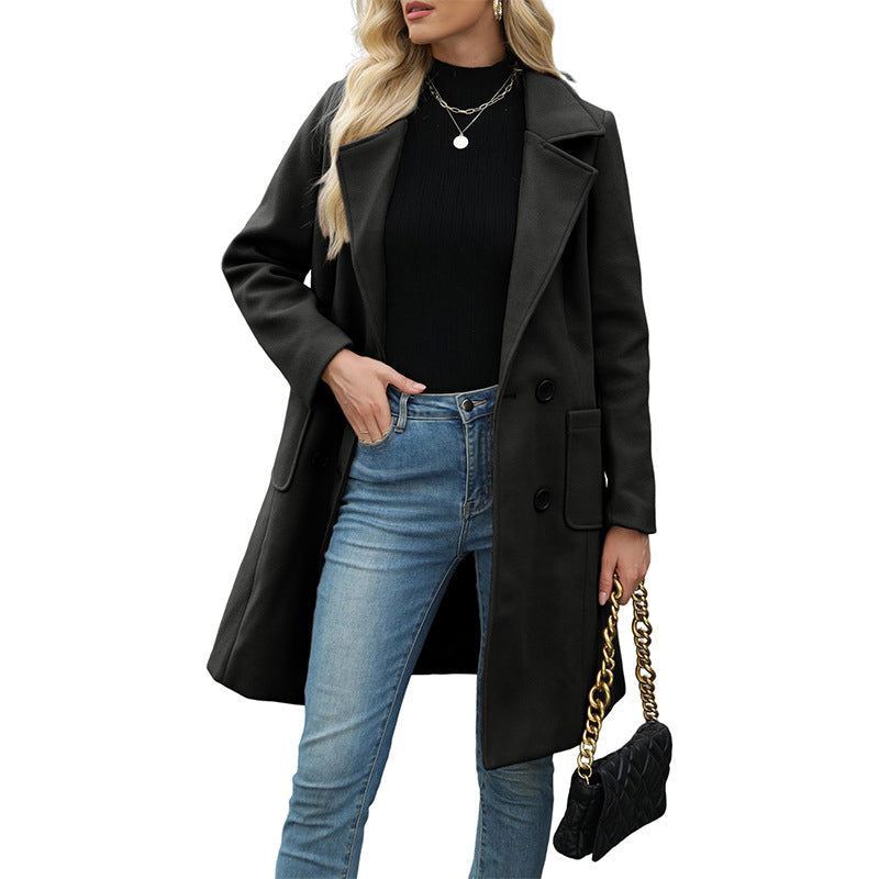 💎 Exclusieve Deal ✨ Dames Double-Breasted Wollen Jas – Elegante Uitstraling & Warme Comfortabele Pasvorm 🧥