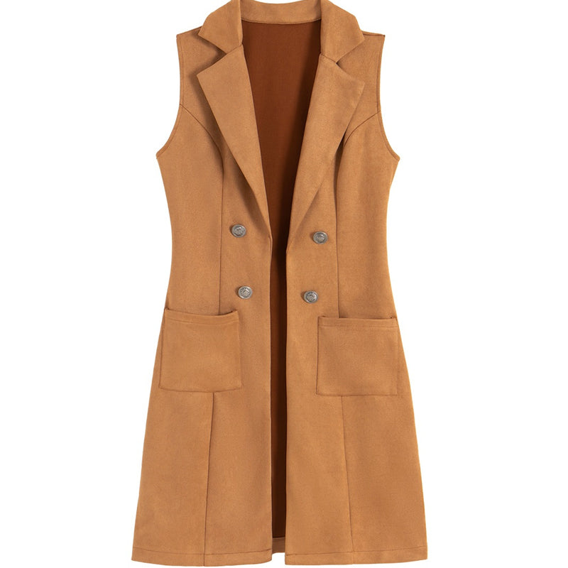 💎 Gratis verzending Dames Mouwloze Longline Blazer – Elegante Open Voorkant & Verfijnde Pasvorm 🤍