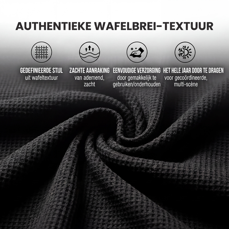 🔥Gratis verzending✈️Herenset van wafeltjesgebreide kleding: top met korte mouwen en broek