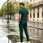 🔥Gratis verzending✈️Herenset van wafeltjesgebreide kleding: top met korte mouwen en broek