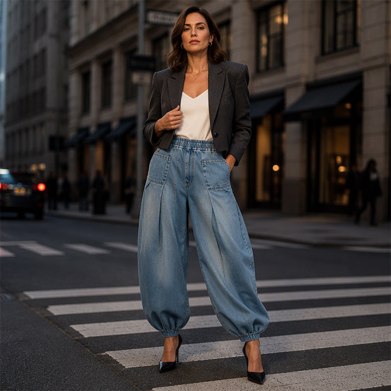 🔥 Bestseller ✨ Dames Wijde Harem Jeans – Relaxte Pasvorm & Trendy Comfortabele Streetstyle Look 👖