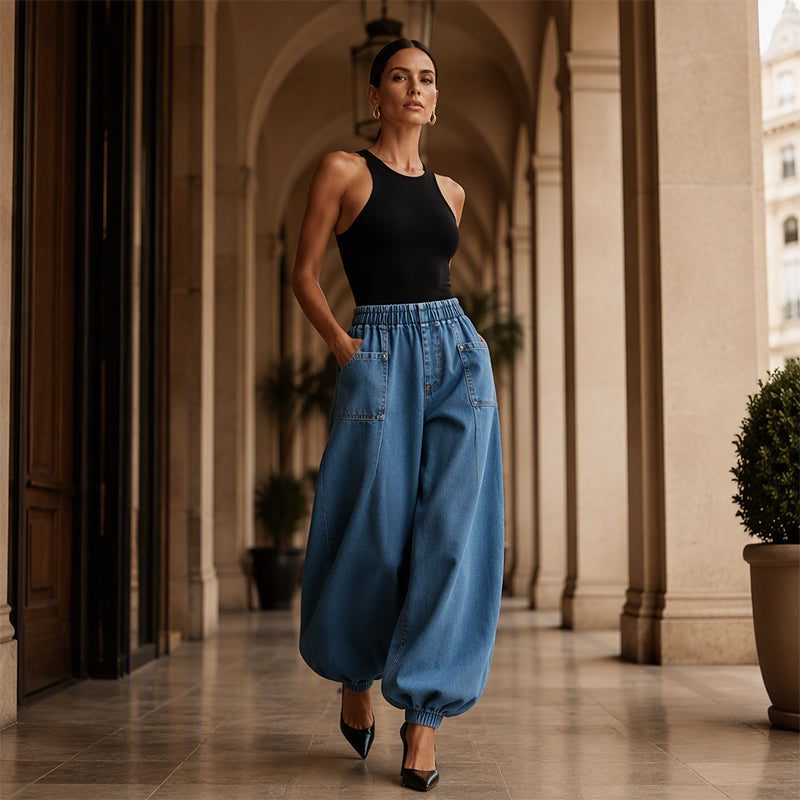 🔥 Bestseller ✨ Dames Wijde Harem Jeans – Relaxte Pasvorm & Trendy Comfortabele Streetstyle Look 👖