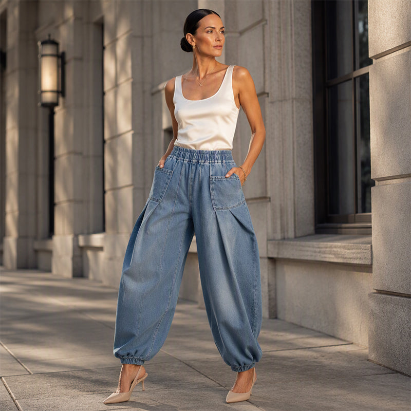 🔥 Bestseller ✨ Dames Wijde Harem Jeans – Relaxte Pasvorm & Trendy Comfortabele Streetstyle Look 👖
