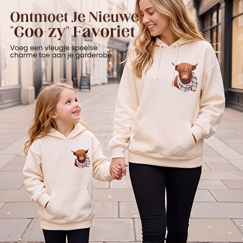 🐮 50% KORTING!!🎁Schattige Highland Cow warme hoodie met fleece voering