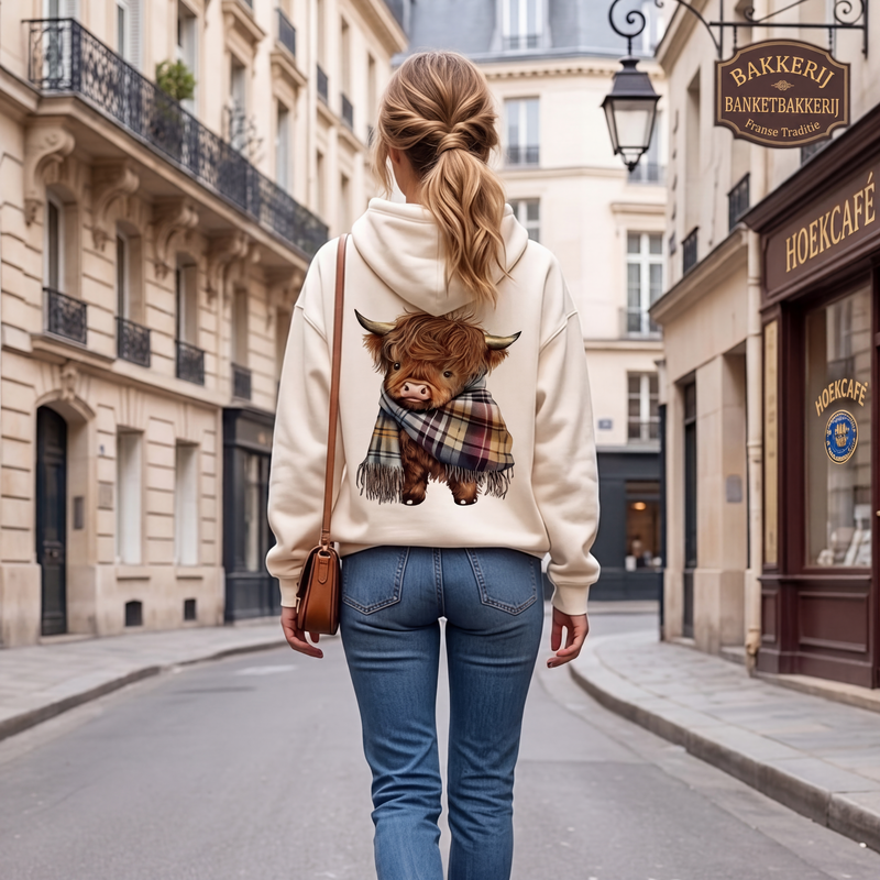 🐮 50% KORTING!!🎁Schattige Highland Cow warme hoodie met fleece voering