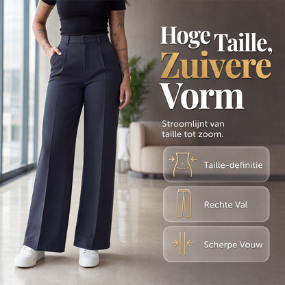 🔥 50% KORTING ✨ Dames Casual Broek met Hoge Taille – Rechte Pijpen & Comfortabele Elegante Pasvorm 👖