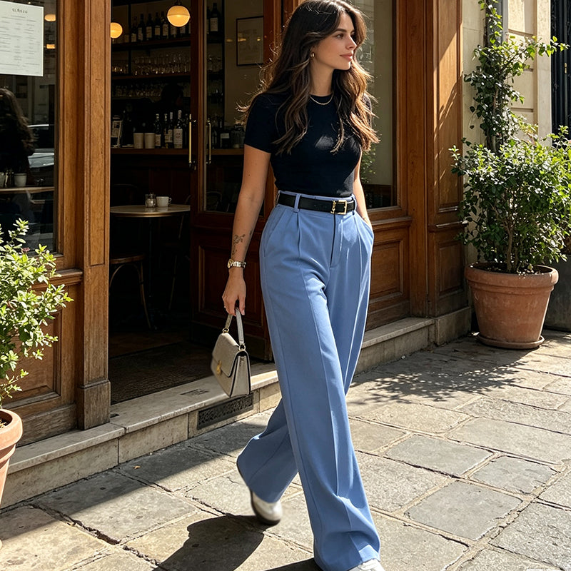🔥 50% KORTING ✨ Dames Casual Broek met Hoge Taille – Rechte Pijpen & Comfortabele Elegante Pasvorm 👖