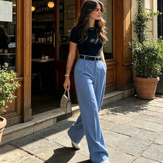 🔥 50% KORTING ✨ Dames Casual Broek met Hoge Taille – Rechte Pijpen & Comfortabele Elegante Pasvorm 👖