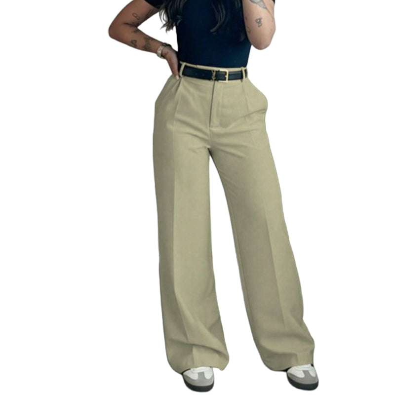 🔥 50% KORTING ✨ Dames Casual Broek met Hoge Taille – Rechte Pijpen & Comfortabele Elegante Pasvorm 👖
