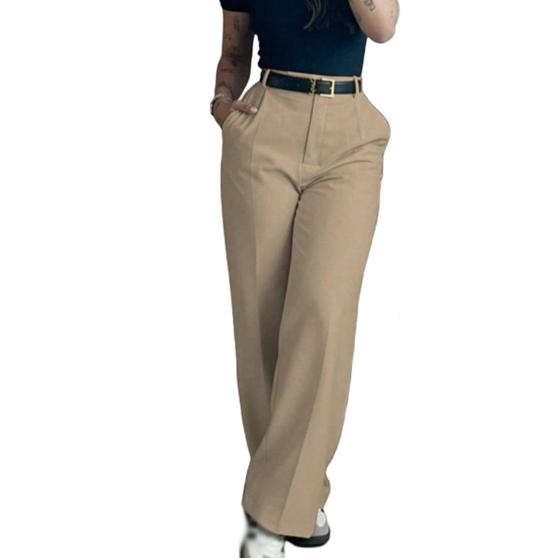 🔥 50% KORTING ✨ Dames Casual Broek met Hoge Taille – Rechte Pijpen & Comfortabele Elegante Pasvorm 👖