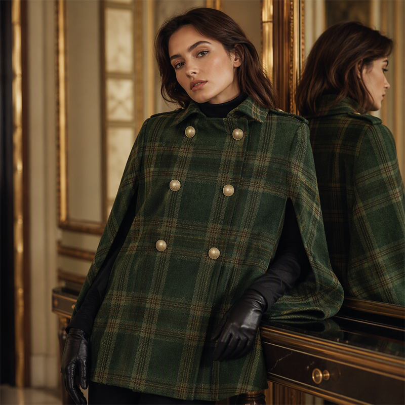 🔥Gratis verzending✈️Vintage geruite capejas voor dames