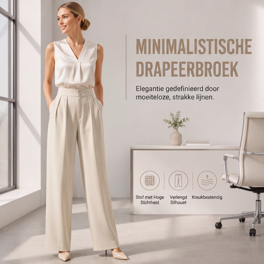 Hogetalige dames pantalon met elastische achterkant