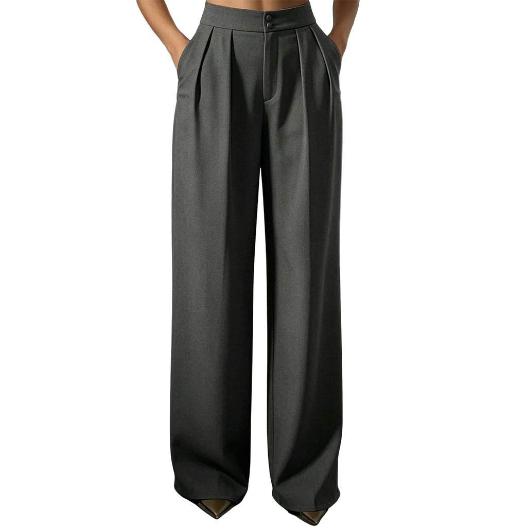 Hogetalige dames pantalon met elastische achterkant