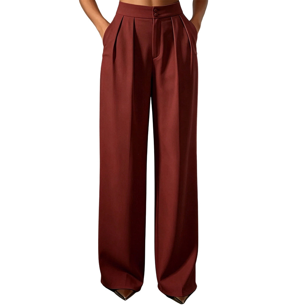Hogetalige dames pantalon met elastische achterkant