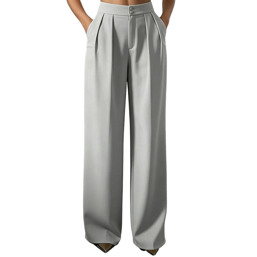 Hogetalige dames pantalon met elastische achterkant