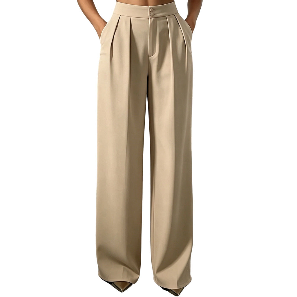Hogetalige dames pantalon met elastische achterkant