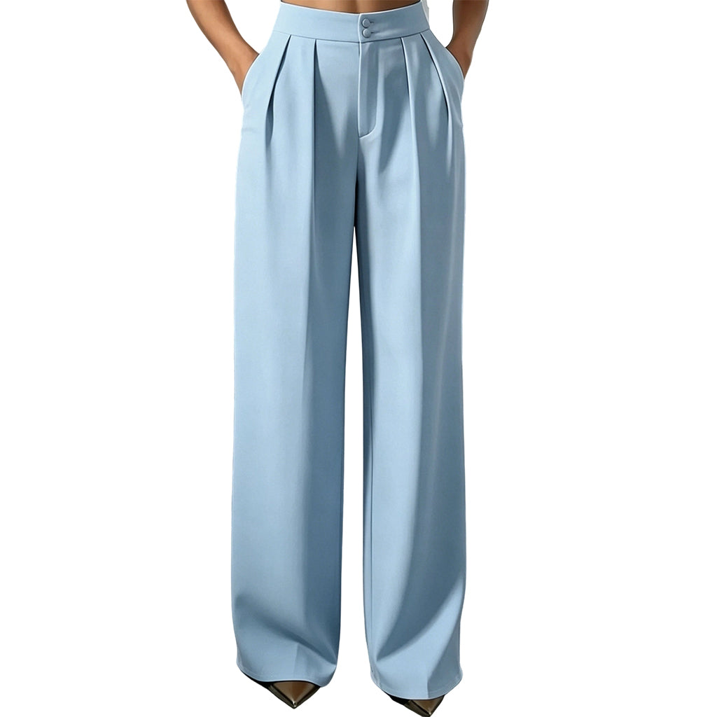 Hogetalige dames pantalon met elastische achterkant