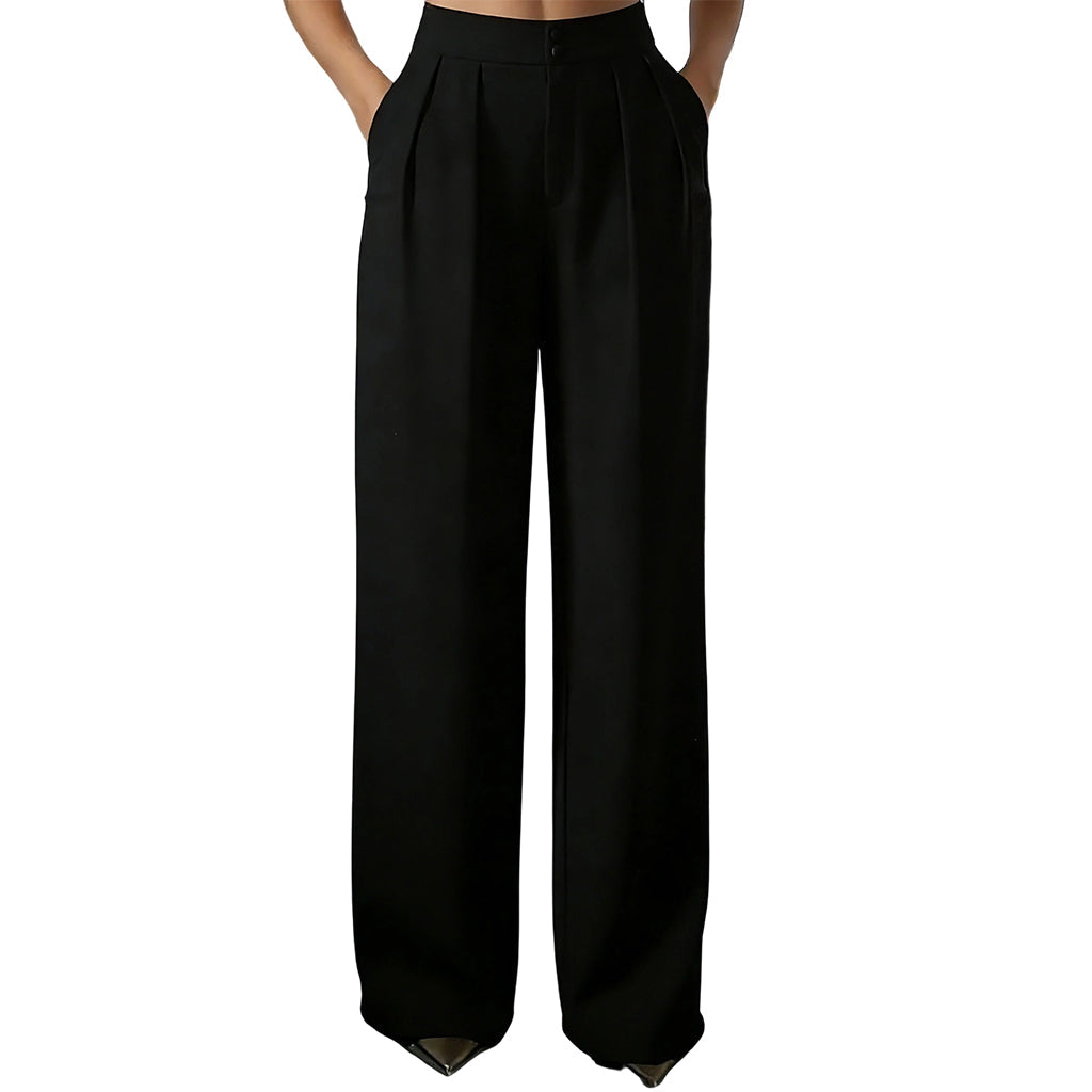 Hogetalige dames pantalon met elastische achterkant