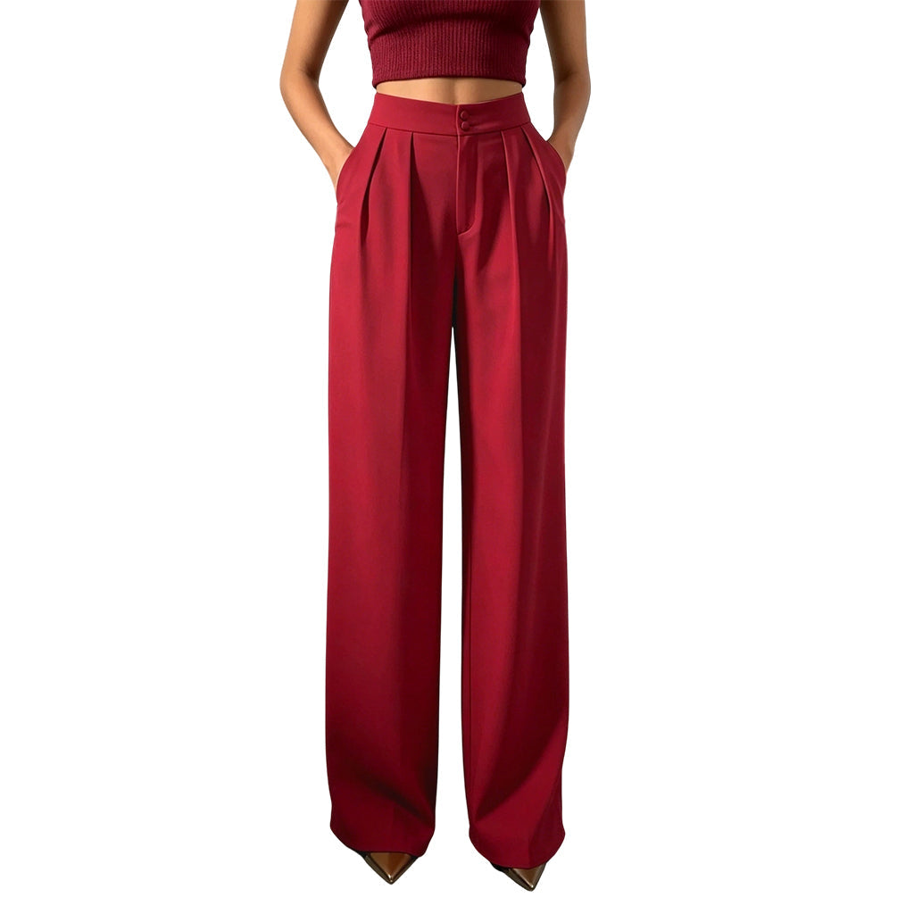 Hogetalige dames pantalon met elastische achterkant