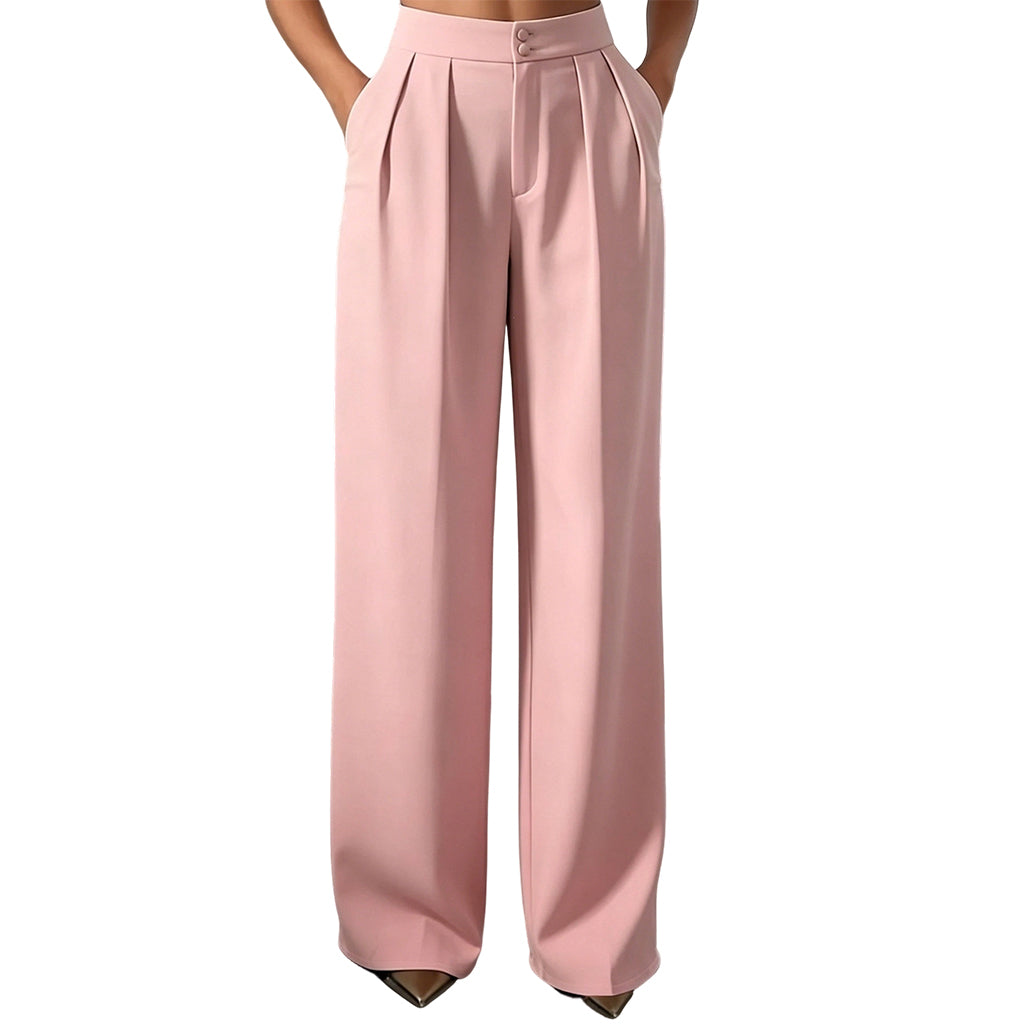Hogetalige dames pantalon met elastische achterkant