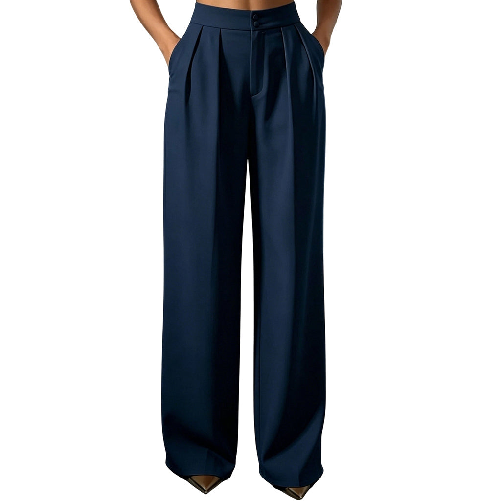 Hogetalige dames pantalon met elastische achterkant