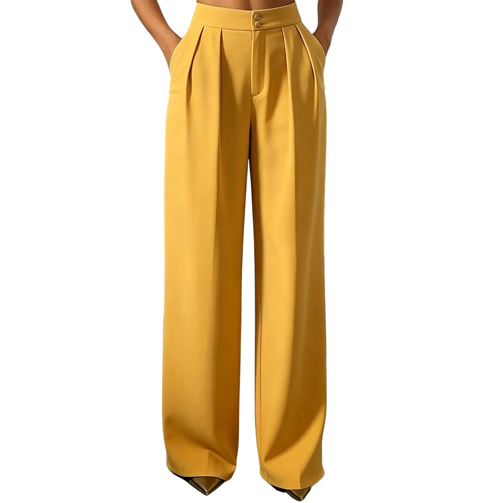 Hogetalige dames pantalon met elastische achterkant