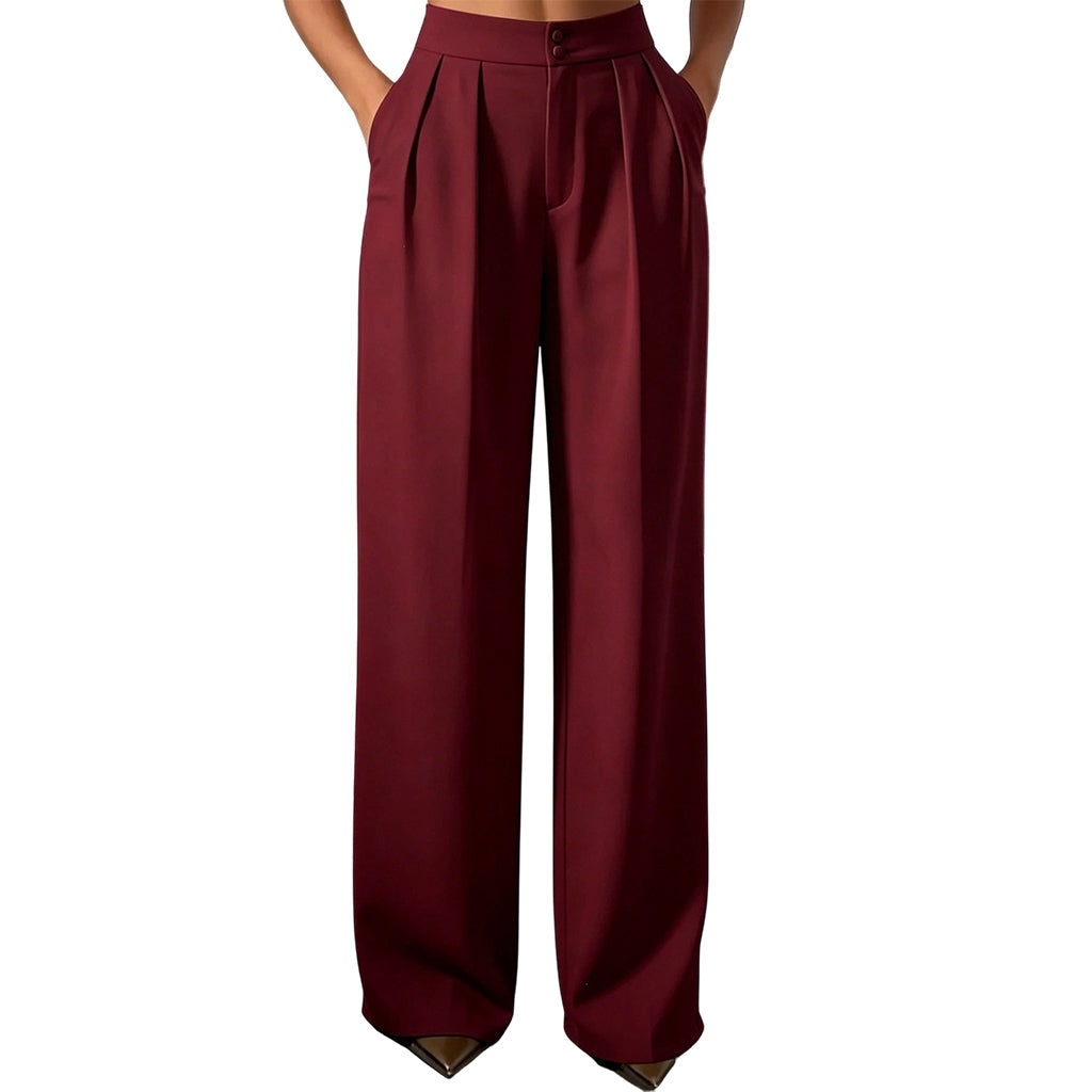 Hogetalige dames pantalon met elastische achterkant