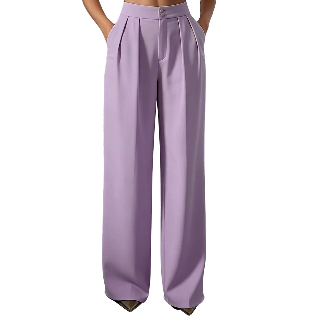Hogetalige dames pantalon met elastische achterkant