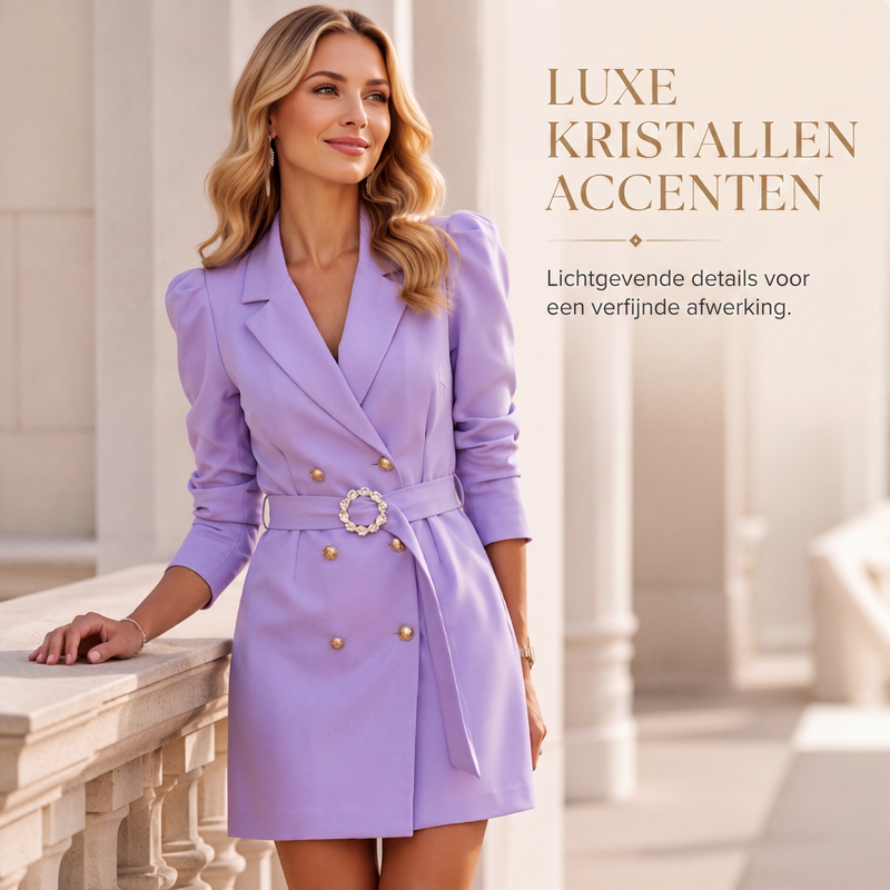 Elegante blazerjurk met dubbele rij knopen voor dames