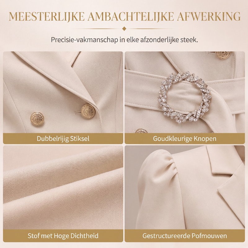 Elegante blazerjurk met dubbele rij knopen voor dames