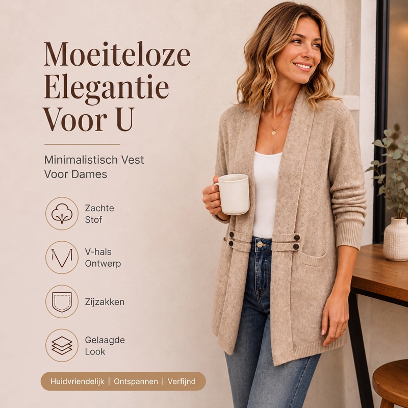 🧥✨Casual double-breasted knitvest voor dames