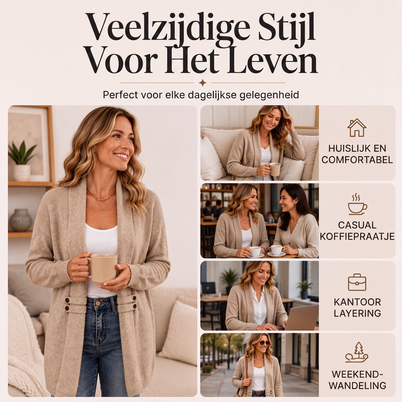 🧥✨Casual double-breasted knitvest voor dames