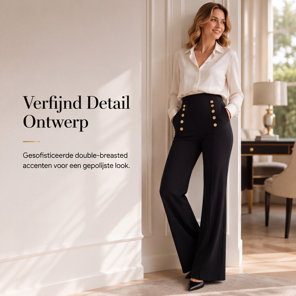 👖Hoge taille pantalon met double-breasted design voor dames