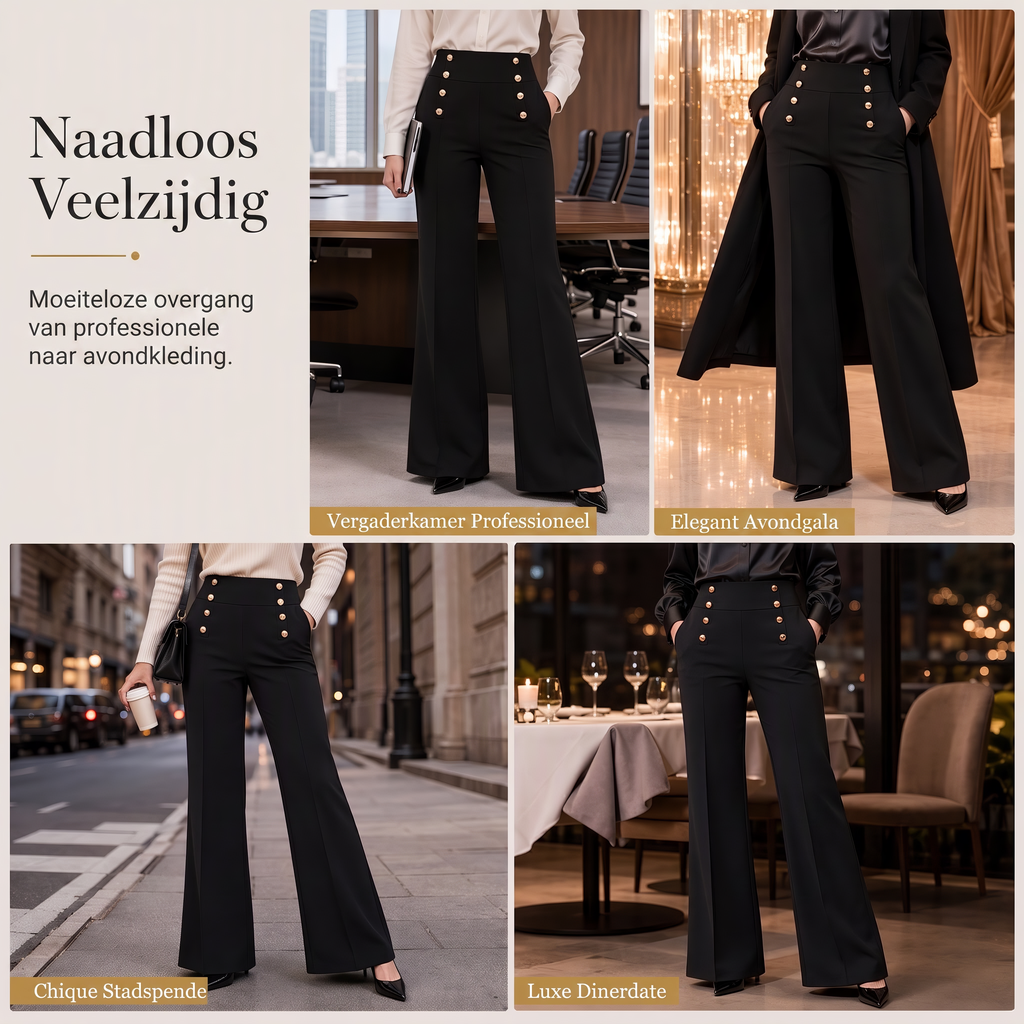 👖Hoge taille pantalon met double-breasted design voor dames