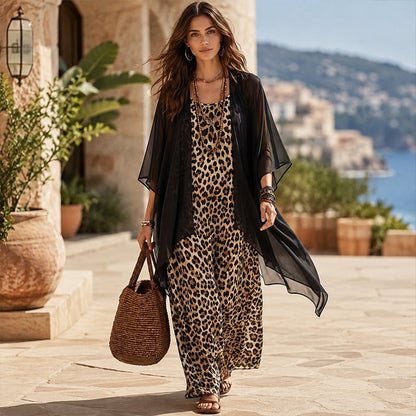 ✨ Nieuwe Collectie – Speciale Prijs! 🌸 Dames Elegante Maxi Jurk & Cover-Up Set 👗 vloeiende pasvorm, stijlvolle uitstraling & comfortabel draaggevoel