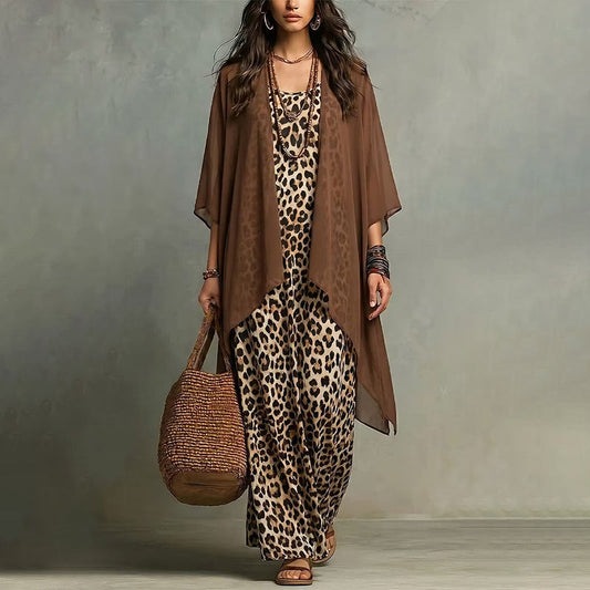 ✨ Nieuwe Collectie – Speciale Prijs! 🌸 Dames Elegante Maxi Jurk & Cover-Up Set 👗 vloeiende pasvorm, stijlvolle uitstraling & comfortabel draaggevoel