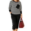 🔥Dames tweedelige set met gestreepte lange mouwen top en broek