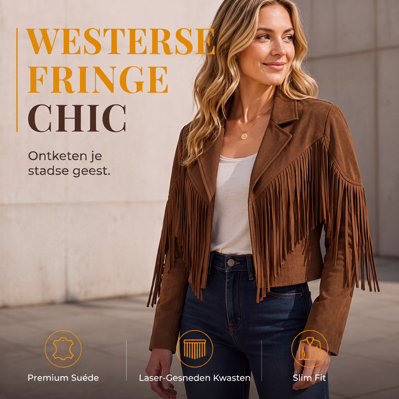 🧥Casual jack voor dames met lange mouwen en franjes