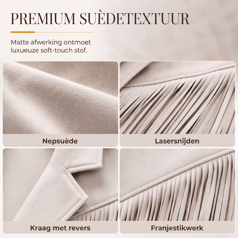 🧥Casual jack voor dames met lange mouwen en franjes