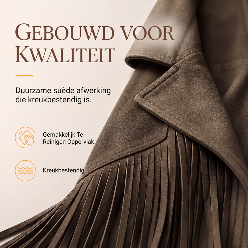 🧥Casual jack voor dames met lange mouwen en franjes
