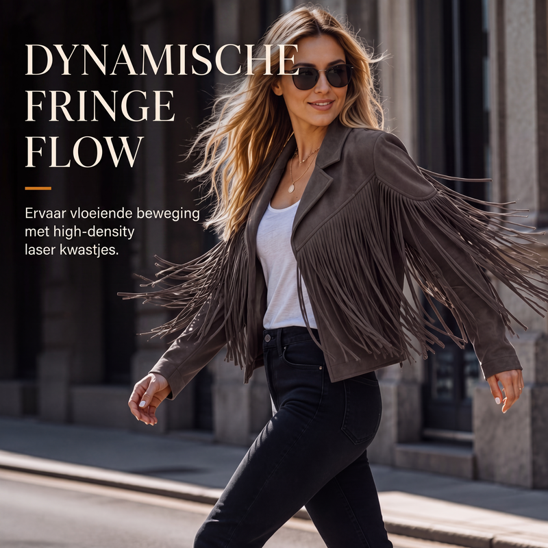 🧥Casual jack voor dames met lange mouwen en franjes
