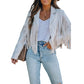 🧥Casual jack voor dames met lange mouwen en franjes