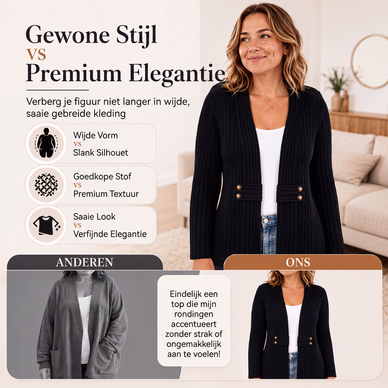 Geribbreid vest voor dames