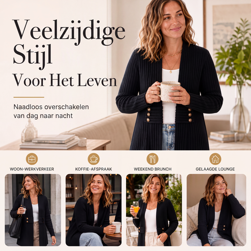 Geribbreid vest voor dames
