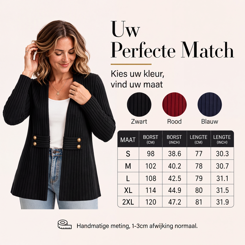 Geribbreid vest voor dames