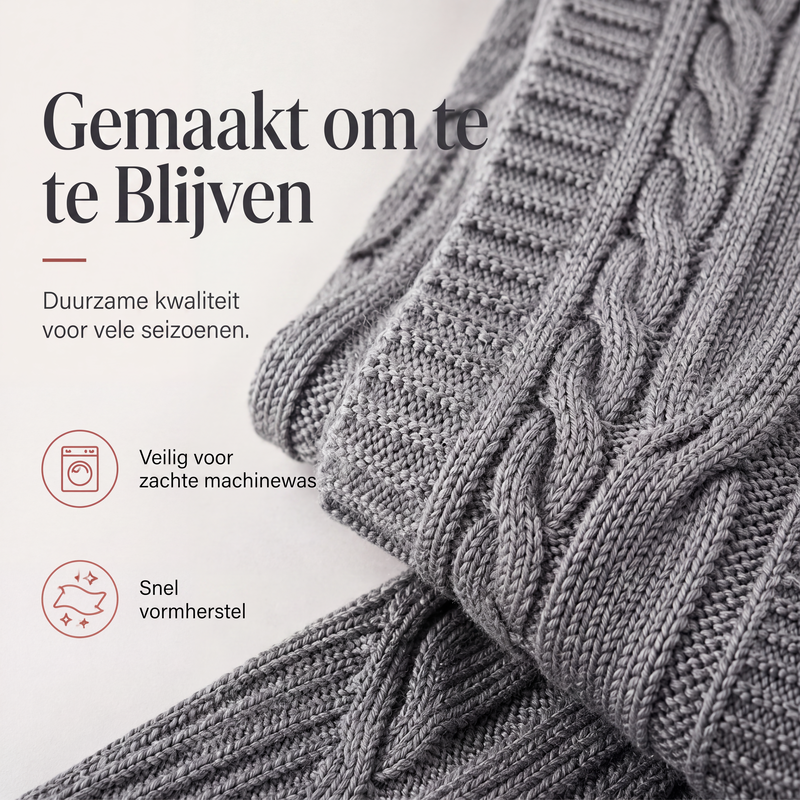 Lange gebreide dameshoodievest met zakken